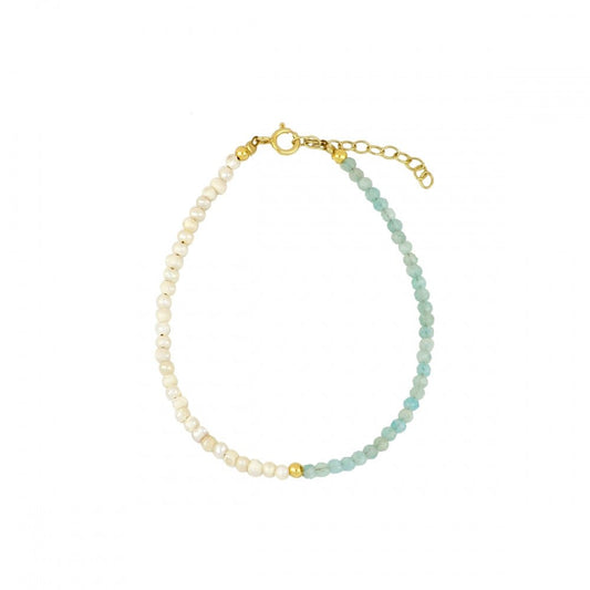Pulsera de Perlas + Amazonita 'Gold'
