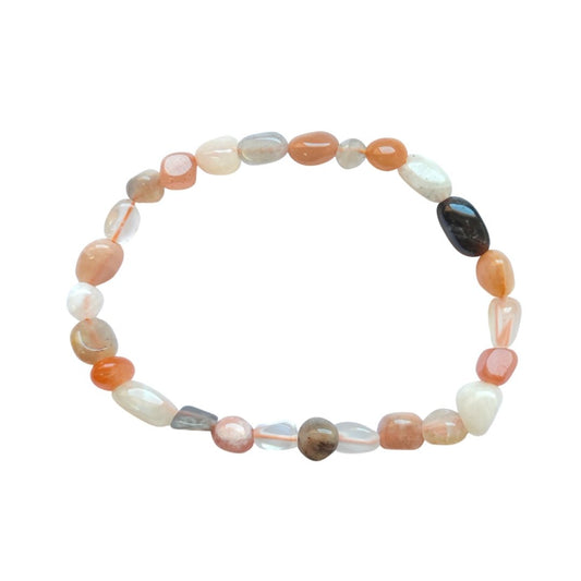 Pulsera de Rodados de Piedra de Luna Multicolor