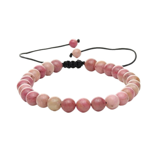 Pulsera de Rodonita con Nudo Corredizo