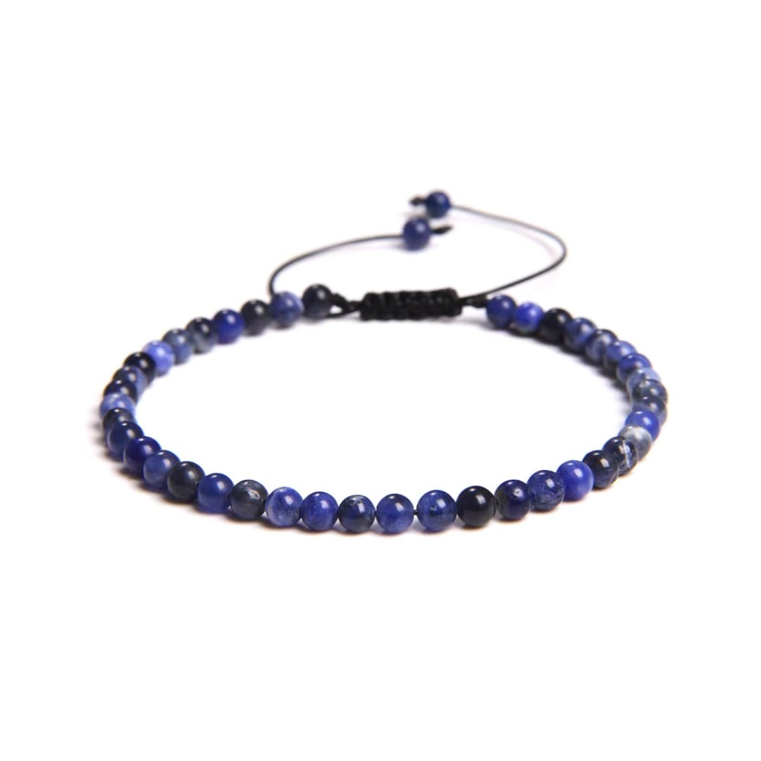 Pulsera de Sodalita Bola con Nudo Corredizo
