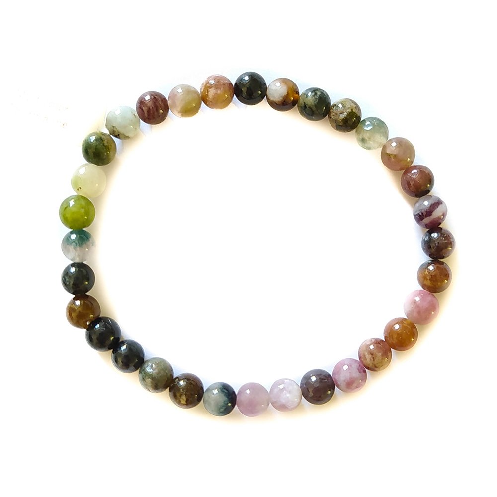 Pulsera de Turmalina Multicolor Bola Lisa - Sensaido