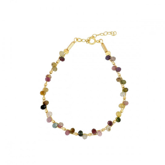 Pulsera 'Nicole' de Turmalina Multicolor - Gold