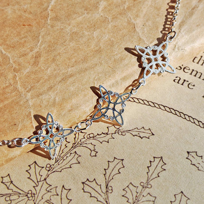 Pulsera triple nudo de bruja en plata de ley 925, joya de moda con diseño único y elegante