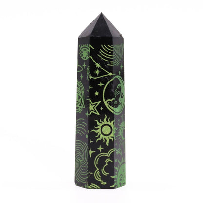 Punta de Obsidiana Negra 'Mistica' - Verde - Sensaido