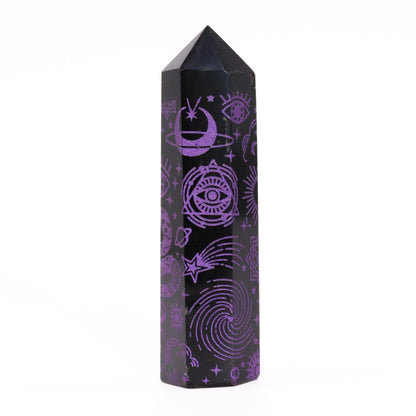 Punta de Obsidiana Negra 'Mistica' - Violeta - Sensaido