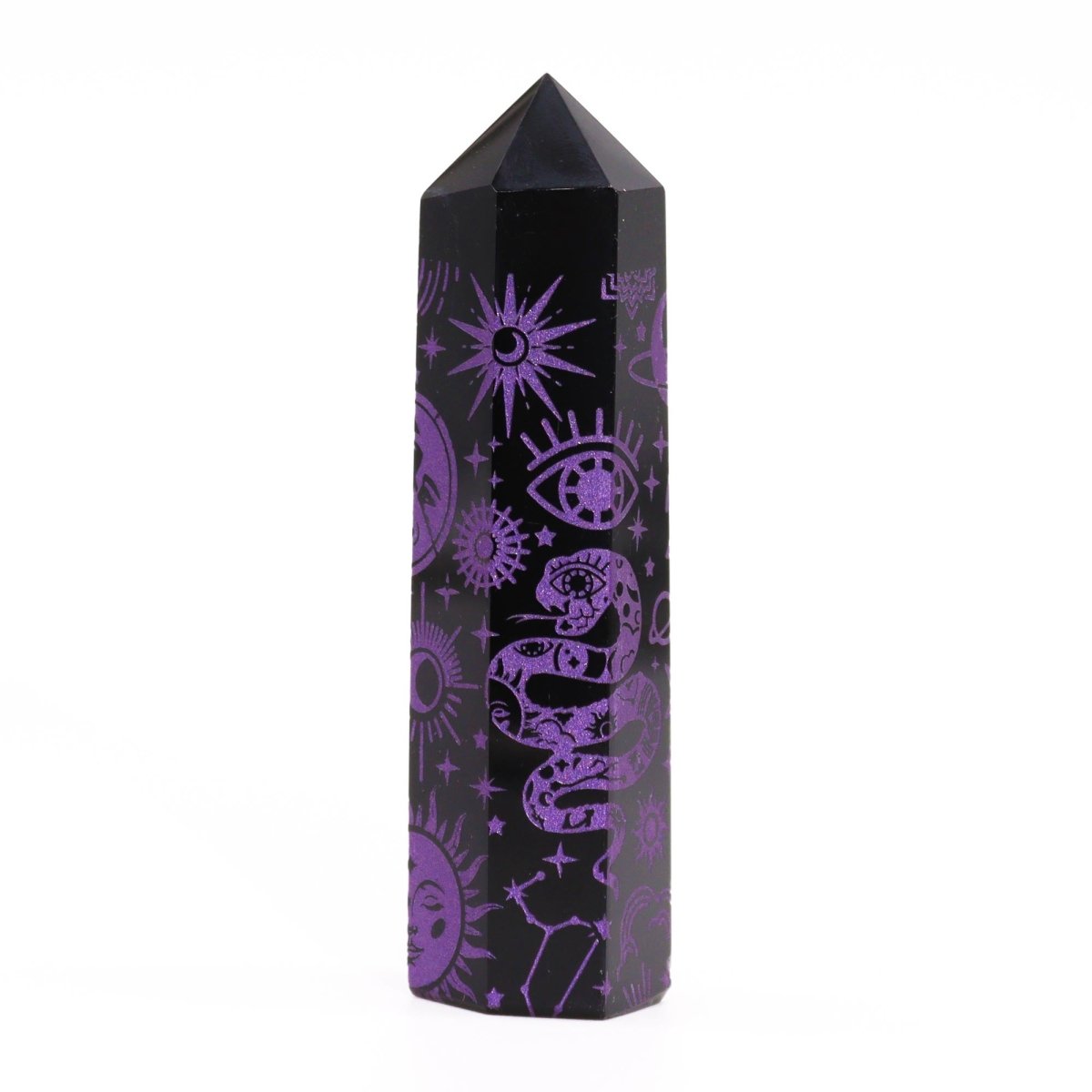 Punta de Obsidiana Negra 'Mistica' - Violeta - Sensaido