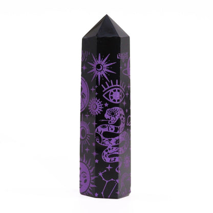 Punta de Obsidiana Negra 'Mistica' - Violeta - Sensaido