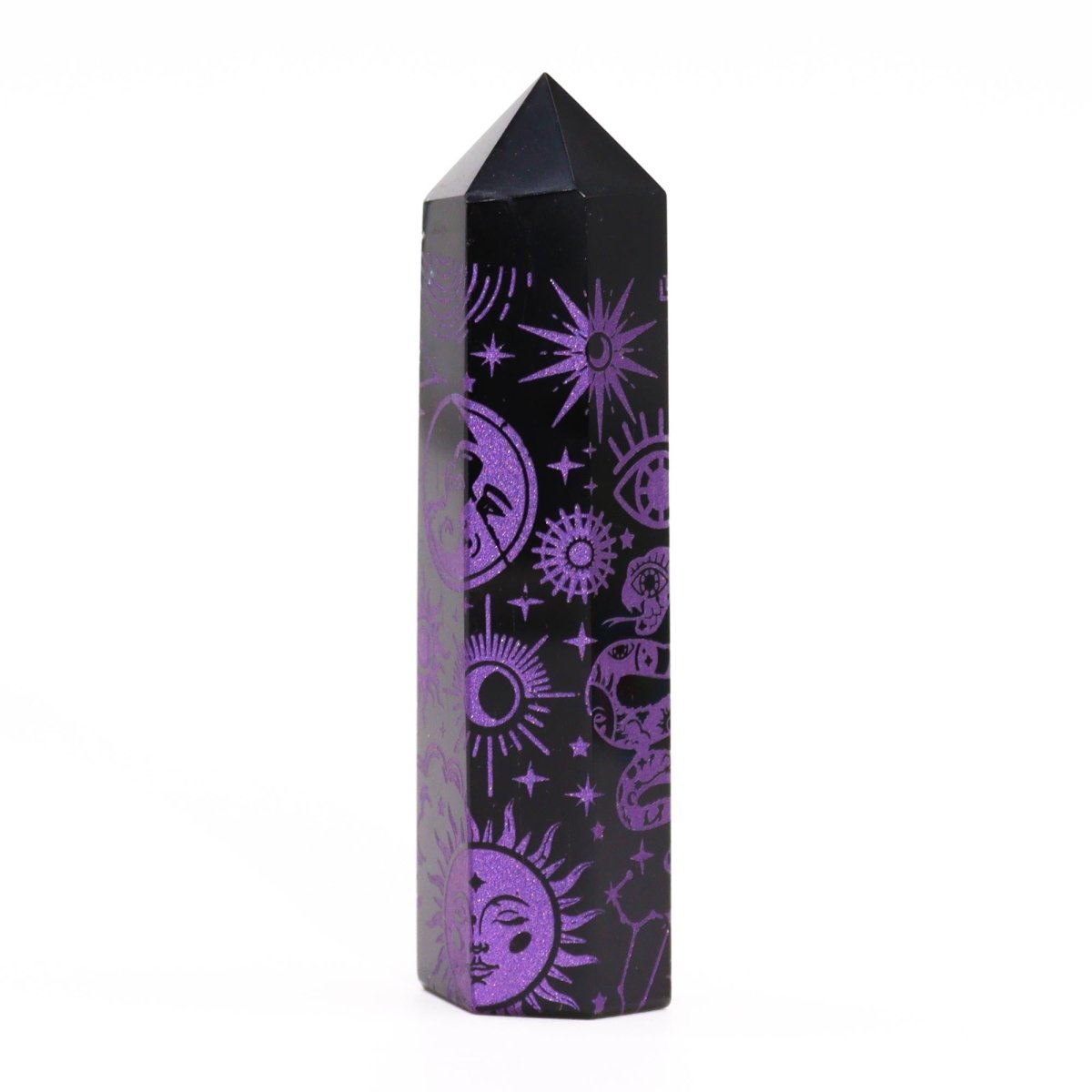 Punta de Obsidiana Negra 'Mistica' - Violeta - Sensaido