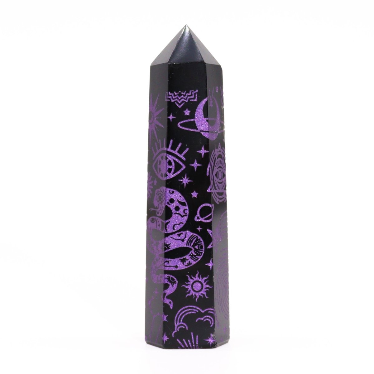 Punta de Obsidiana Negra 'Mistica' - Violeta - Sensaido