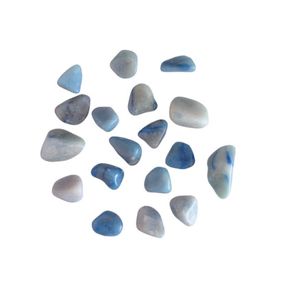 Rodado de cuarzo azul de Mystical Tienda, piedra pulida y lisa, con tonos azules y detalles naturales.