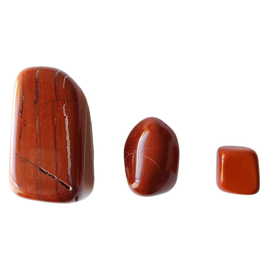 Rodado de jaspe rojo de Mystical Tienda, piedra decorativa redonda con patrones naturales en tonos rojos y marrones.