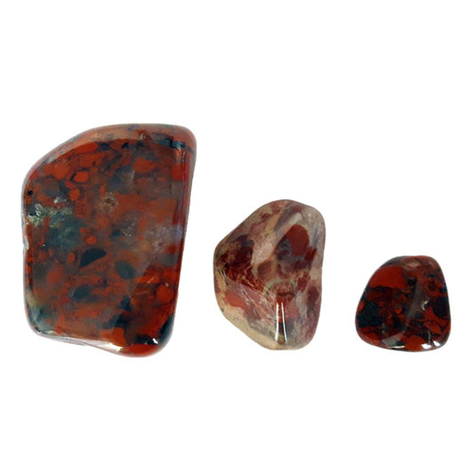Rodado de Jaspe Sardo de la marca Mystical Tienda, muestra detalles de las piedras en un fondo neutro.