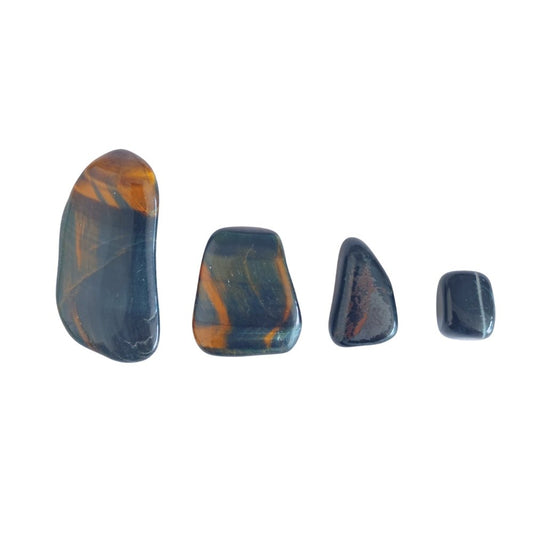 Rodado de Ojo de Halcón de la marca Mystical Tienda, piedra redonda con brillo azul y negro, ideal para energías y meditaciones.