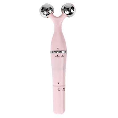 Rodillo masajeador facial 3 en 1 de innovagizmo, herramienta para cuidado de la piel y relajación facial.