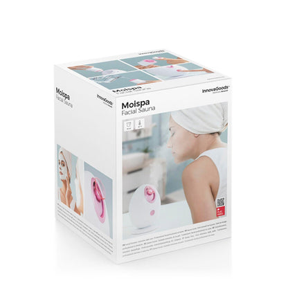 Sauna facial eléctrica Moispa de Innovagoods, dispositivo de vapor facial para limpieza y cuidado de la piel.
