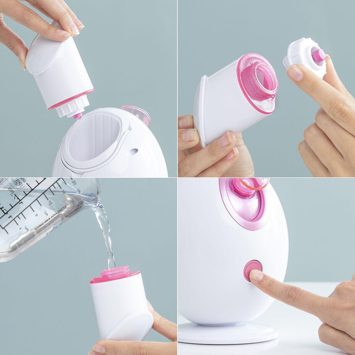 Sauna facial eléctrica Moispa de Innovagoods, con vaporador para limpieza facial y relajación, en un entorno de baño.