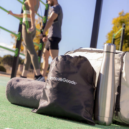 Set de 3 bandas de resistencia innovagizmo con accesorios y guía para ejercicios, ideales para entrenamiento en casa.