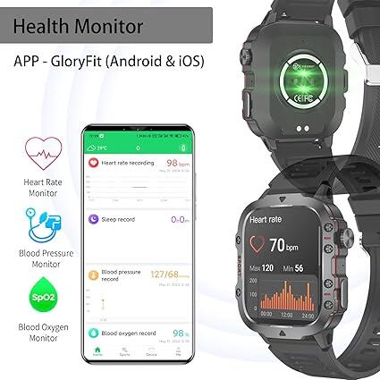 Reloj inteligente innovagizmo X30 con pantalla táctil y pulsera negra, muestra la hora y funciones en la pantalla.