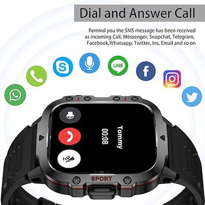 Reloj inteligente innovagizmo X30 con pantalla táctil y correa de silicona negra, mostrando la interfaz en la pantalla.