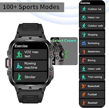 Reloj inteligente innovagizmo X30 en la muñeca con pantalla digital y banda negra, mostrando funciones en la pantalla.