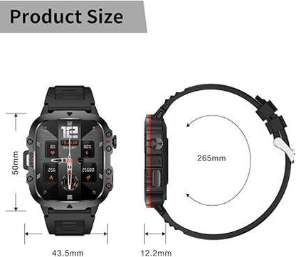 Reloj inteligente innovagizmo X30 con pantalla digital, correa negra y funciones de seguimiento de actividad física.