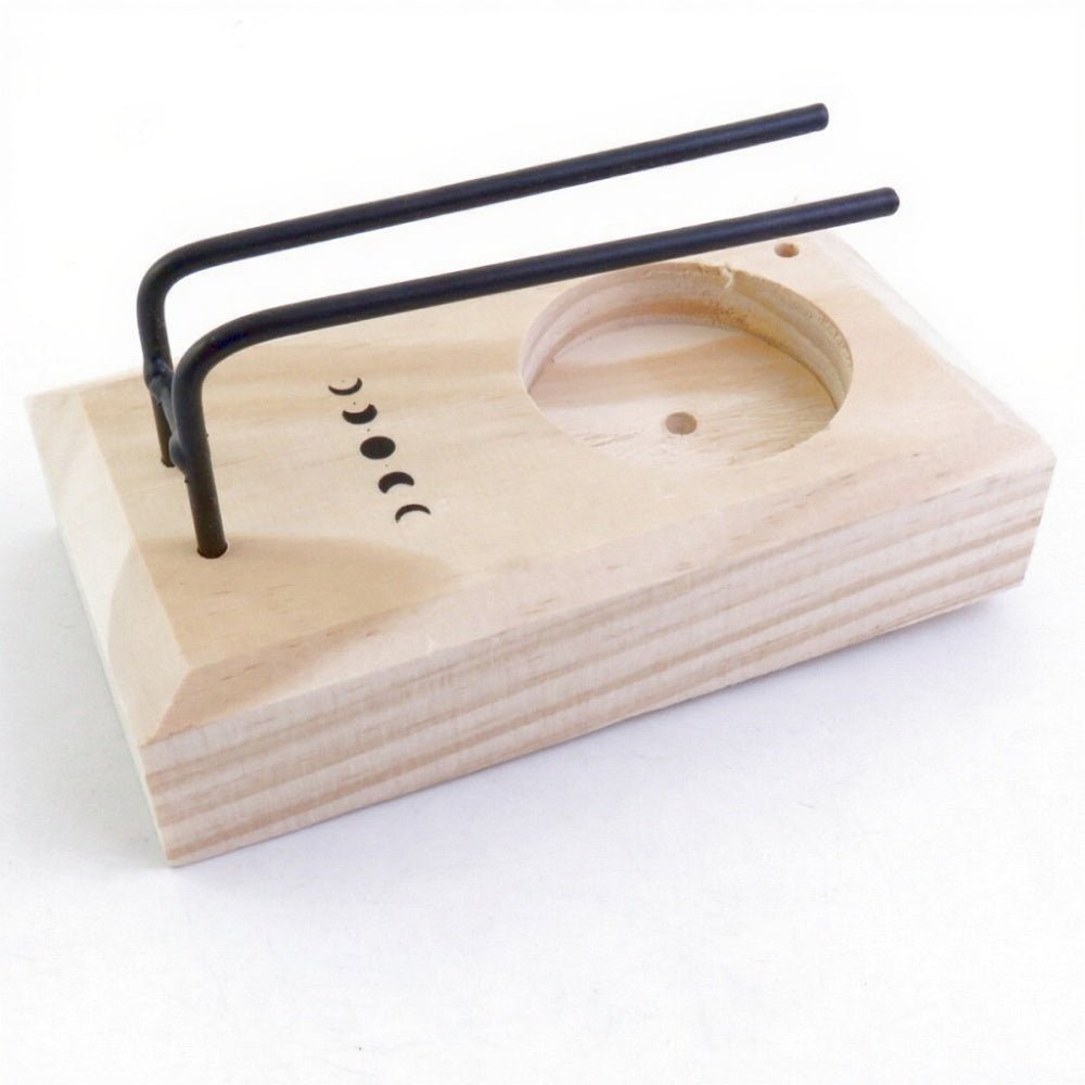 Incensario soporte quemador para palo santo y sahumerio, con diseño decorativo, ideal para rituales y aromaterapia.
