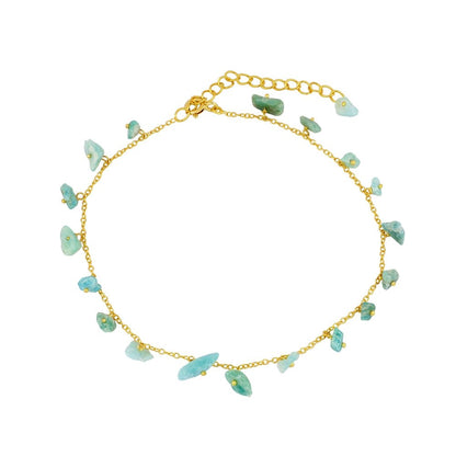 Tobillera Chips de Amazonita