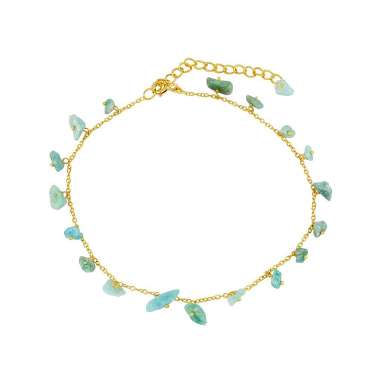 Tobillera Chips de Amazonita