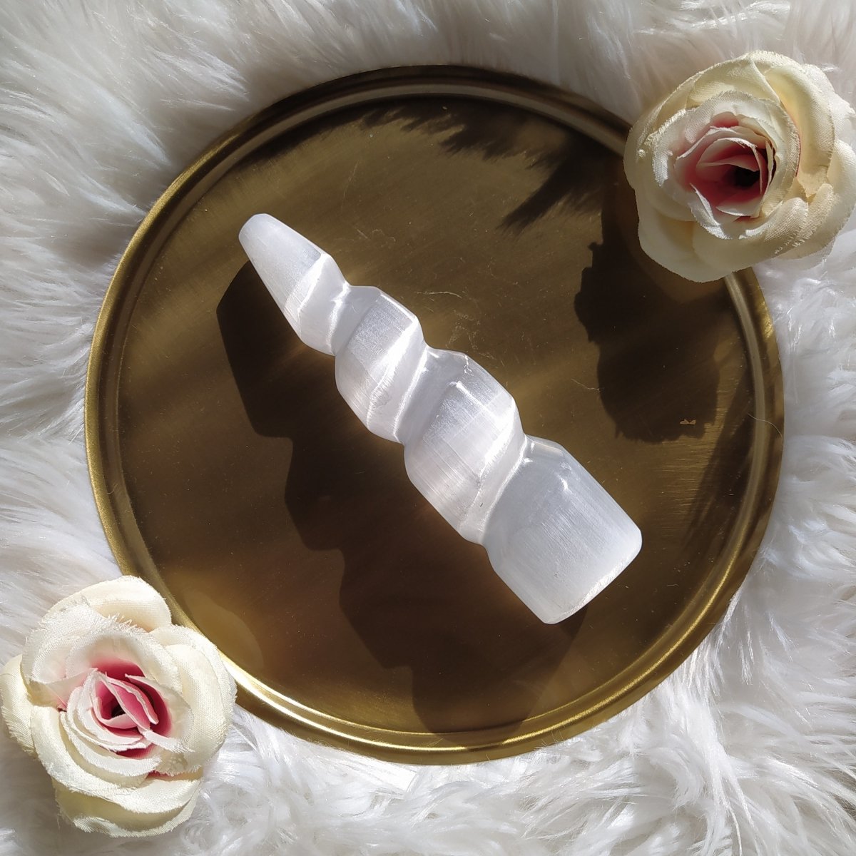 Torre Espiral de Selenita 15 cm - Sensaido