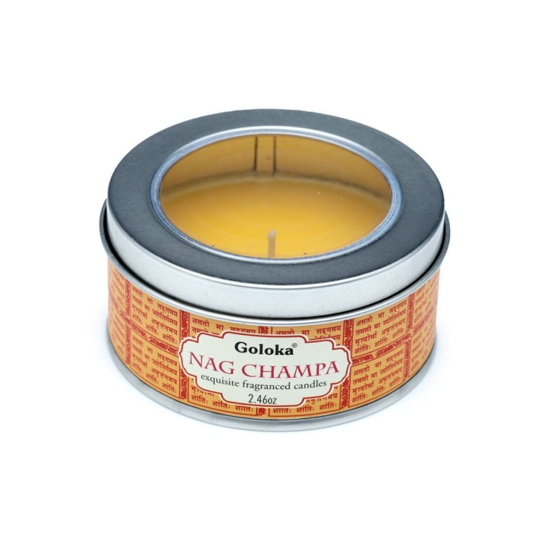 Vela de Cera en Lata Goloka Nag Champa - Sensaido