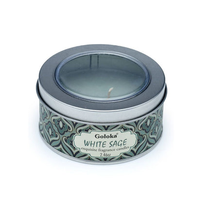 Vela de Cera en Lata Goloka Salvia Blanca - Sensaido