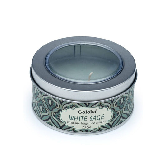 Vela de Cera en Lata Goloka Salvia Blanca - Sensaido