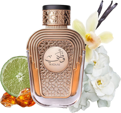 Al Wataniah Watani Purple - Perfume Unisex con Aroma Floral y Amaderado - Fragancia Sofisticada y Duradera - 100 ml